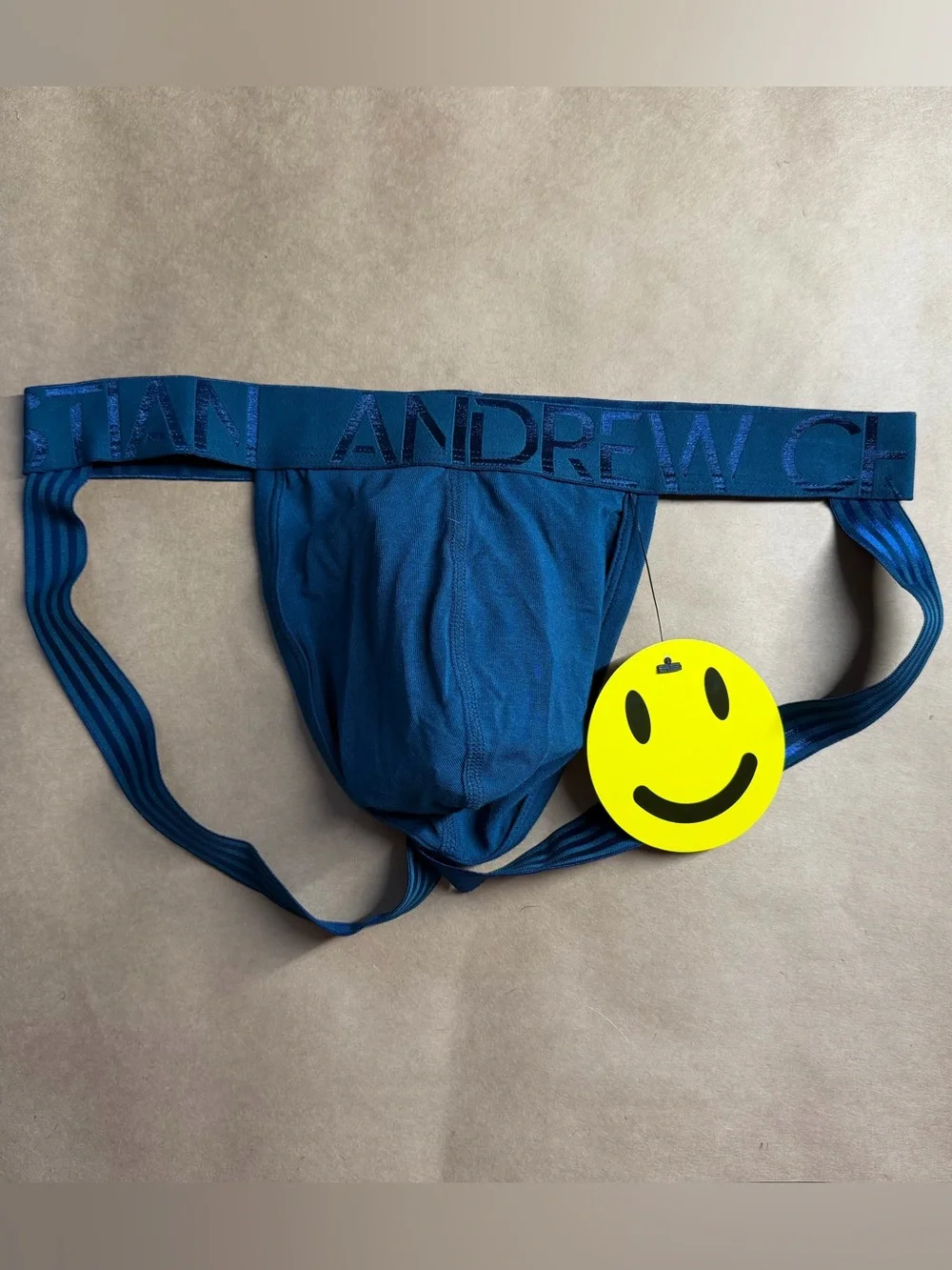 Andrew Christian Size SMALL Teal Happy Jock/Thong With almost Naked Tech